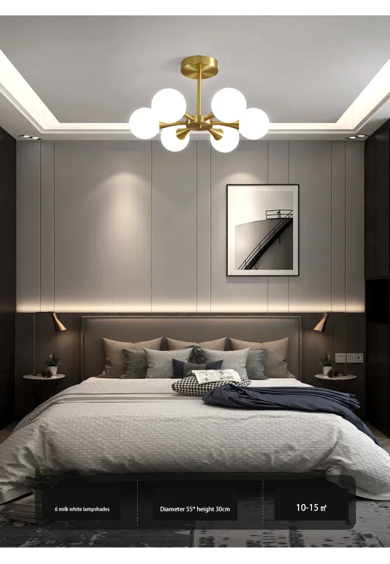 Lustre Cuivre — Plafonnier Boule Moderne