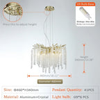 Lustre Cristal Ancien — Métal — Longueur 150cm