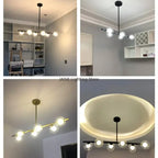 Lustre Blanc Moderne — Verre — 6 B Blanc Laiteux ball