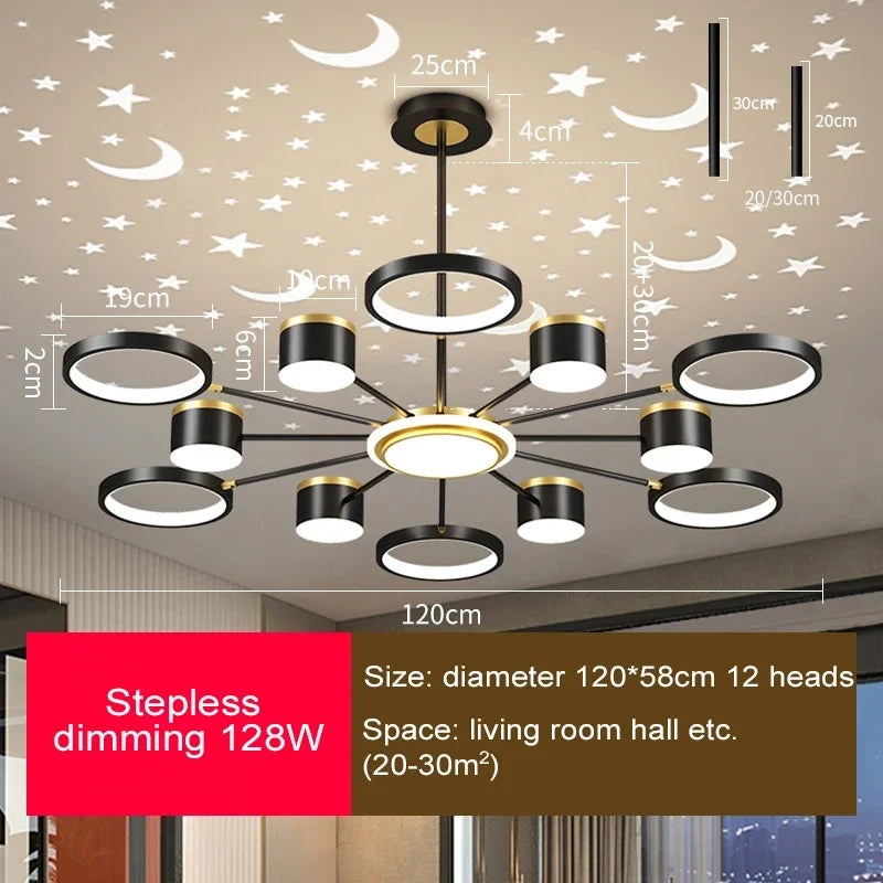 Lustre Moderne LED — Blanc