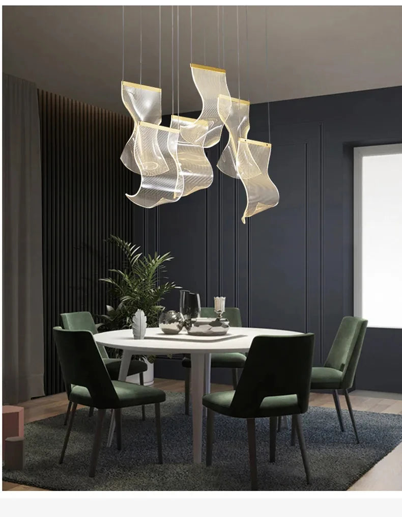 Lustre LED Moderne Salon — Escalier