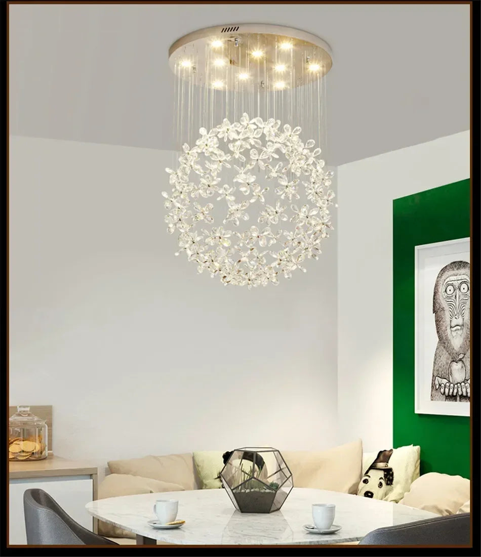Lustre Cristal Moderne — Escalier