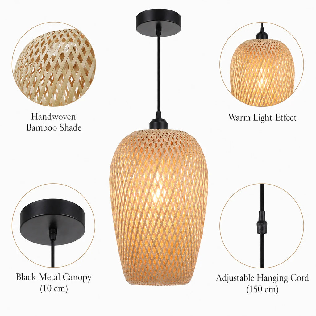 Suspension Bambou Pack 1/2/3 | Lustre Naturel Lot | Luminaire Artisanal JOYINLED