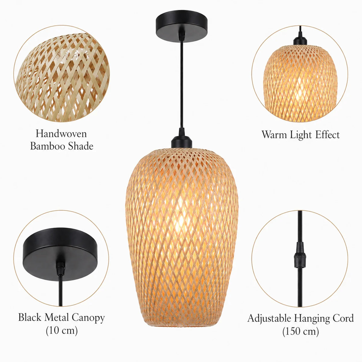 Suspension Bambou Pack 1/2/3 | Lustre Naturel Lot | Luminaire Artisanal JOYINLED