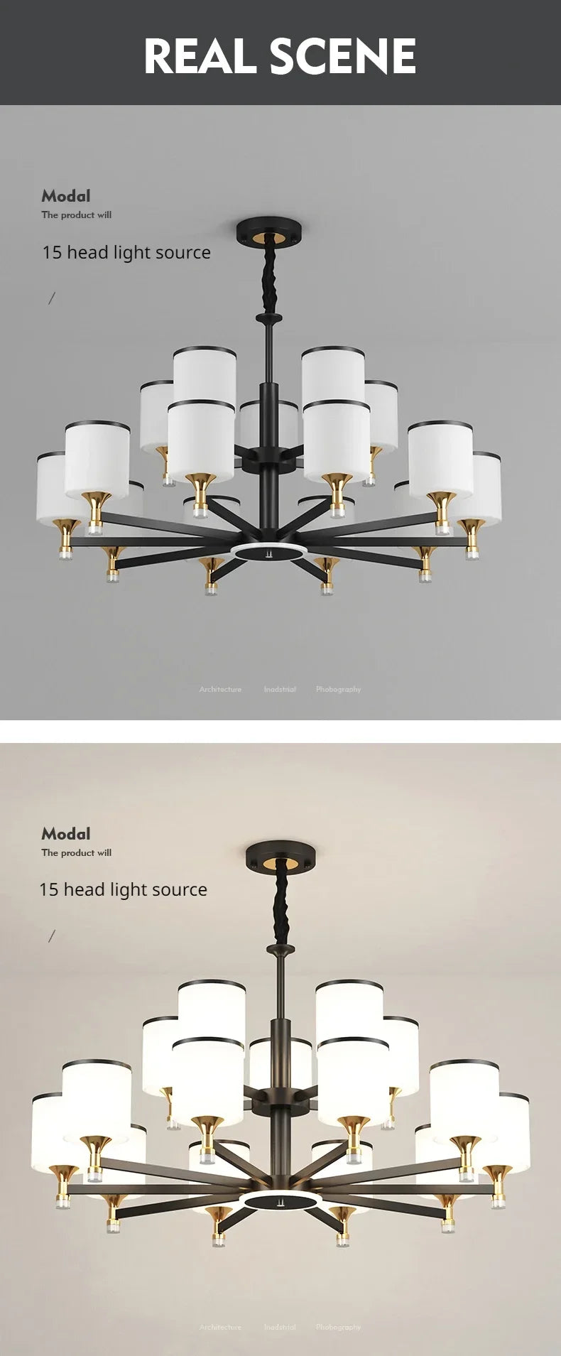 Lustre Moderne Salon — Plafonnier Nordique Design