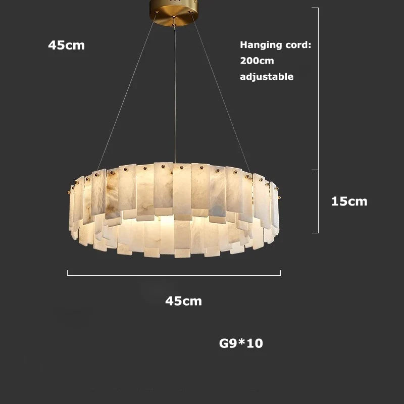 Lustre Design LED — Marbre — 100cm Ovale