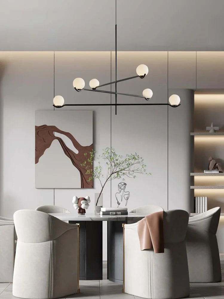 Lustre Noir Moderne — Verre