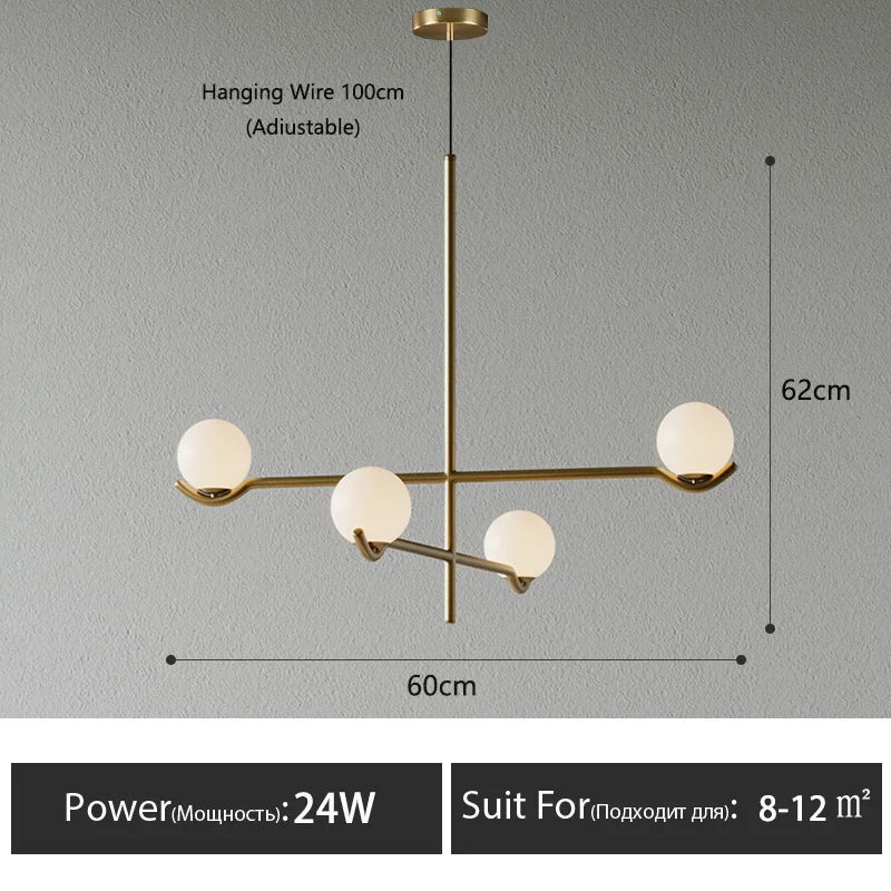 Lustre Noir Moderne — Verre