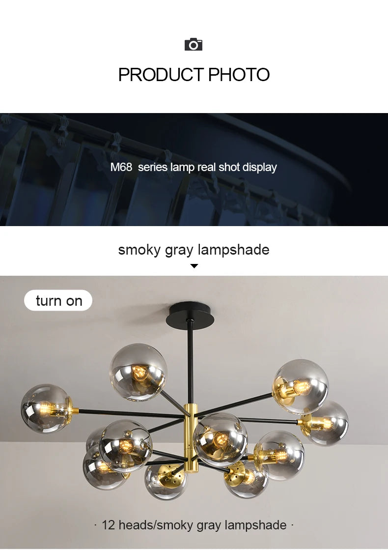 Lustre Boule En Verre — Plafonnier Boule Moderne