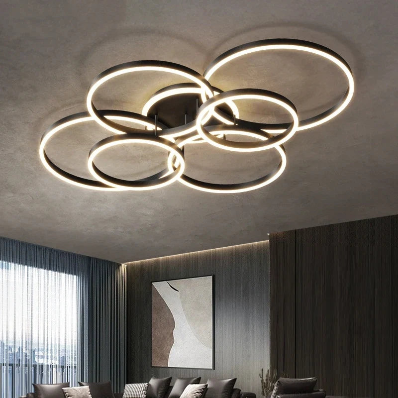Lustre Chambre Adulte — Doré 2 anneaux