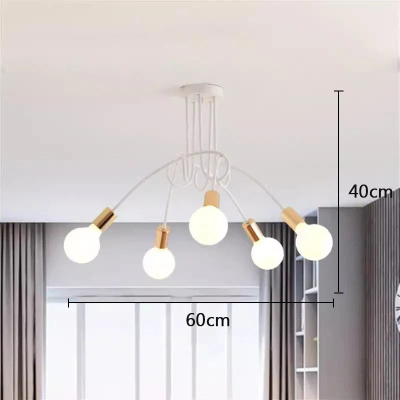 Lustre Chambre Adulte Doré — LED — Noir doré 3 ampoules