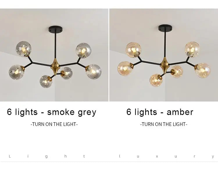 Lustre Globe Verre — Plafonnier Boule Moderne