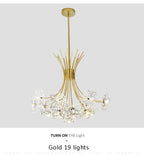 Lustre Cristal Ancien — 13 ampoules doré