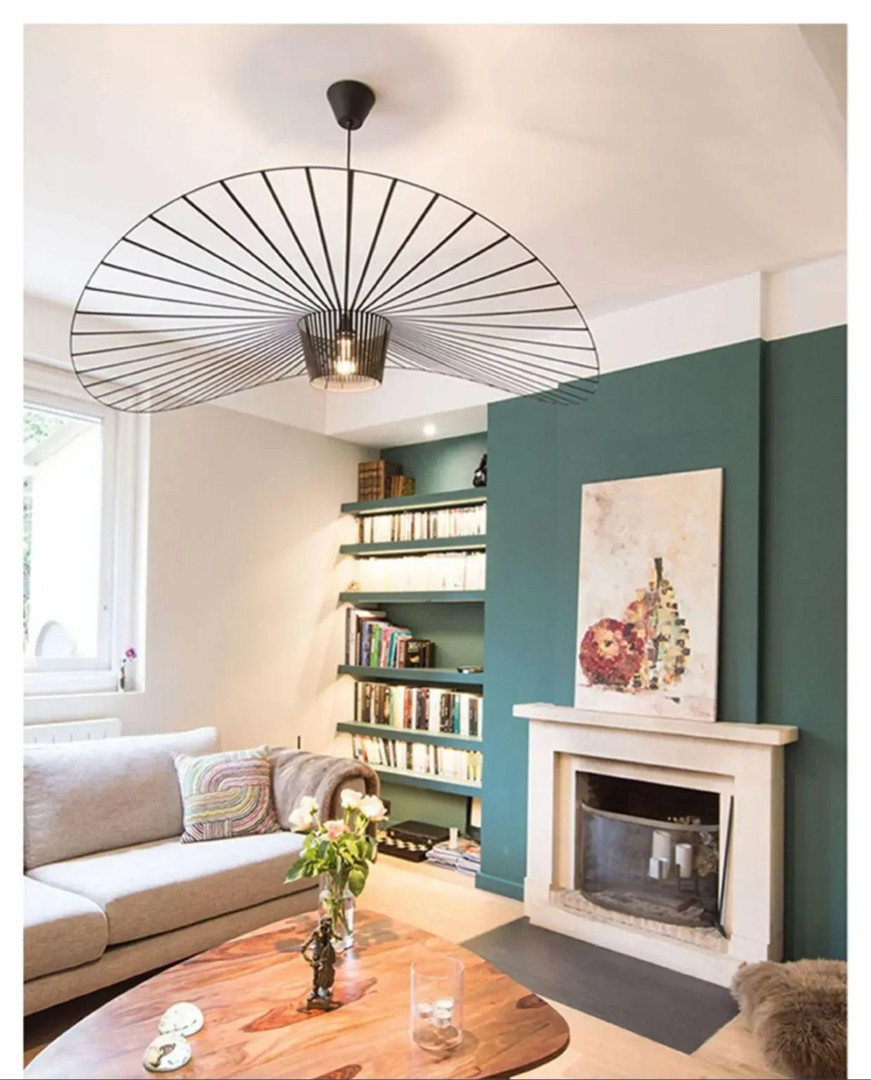 Lustre Paille — Suspension Chapeau Paille