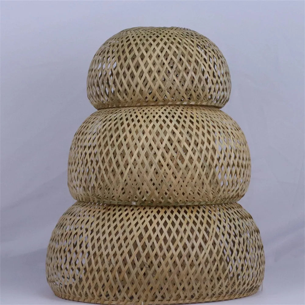 Lustre Bambou Artisanal 30/38/45cm | Suspension Rotin Fait Main | Luminaire Naturel Boho