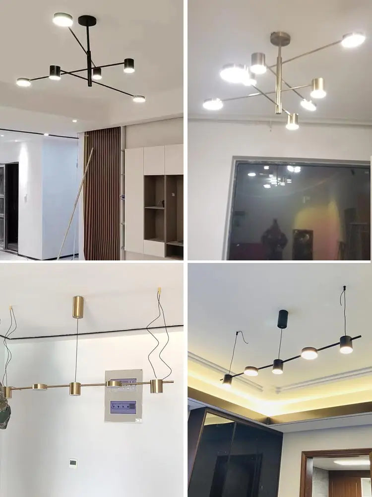 Lustre Moderne Noir — Cuivre