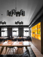 Lustre Salon Noir — Plafonnier Nordique Design