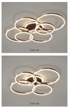 Lustre Design Moderne — 6 ampoules Noir