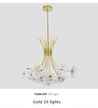 Lustre Cristal Ancien — 13 ampoules doré