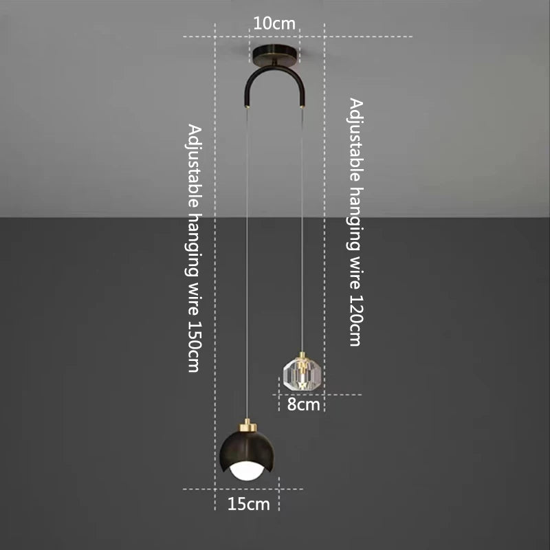 Suspension Cristal Minimaliste Nordique — Long Line Luxe — Chambre et Salon