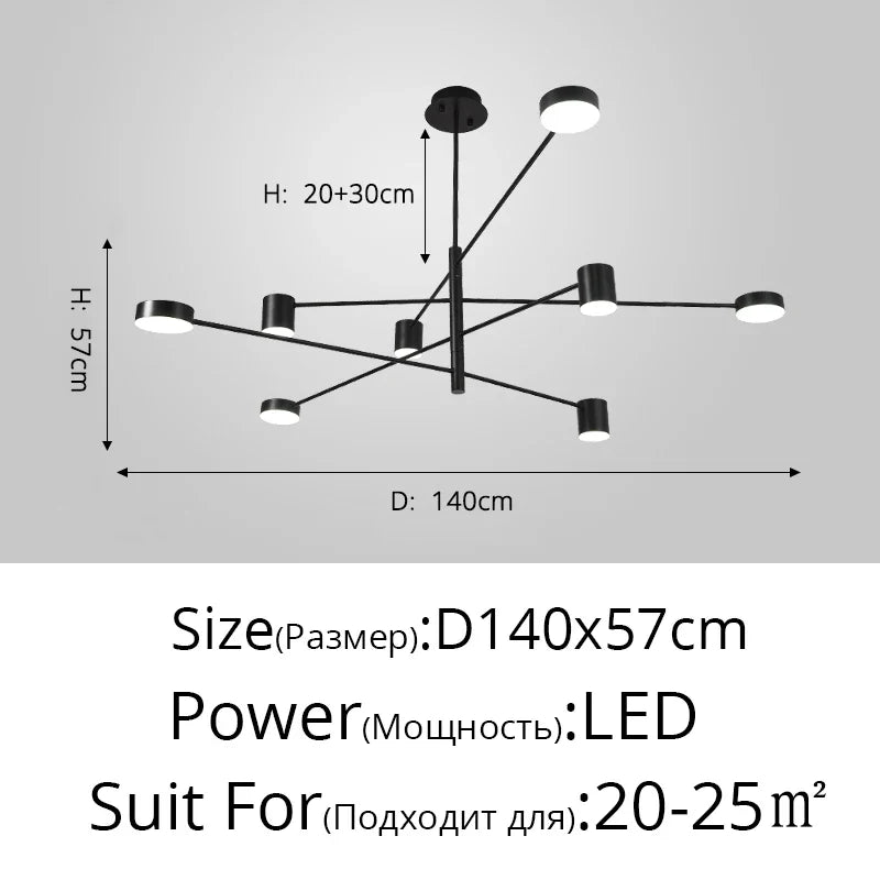 Lustre Chambre Ado — Noir — B Noir 5 ampoules