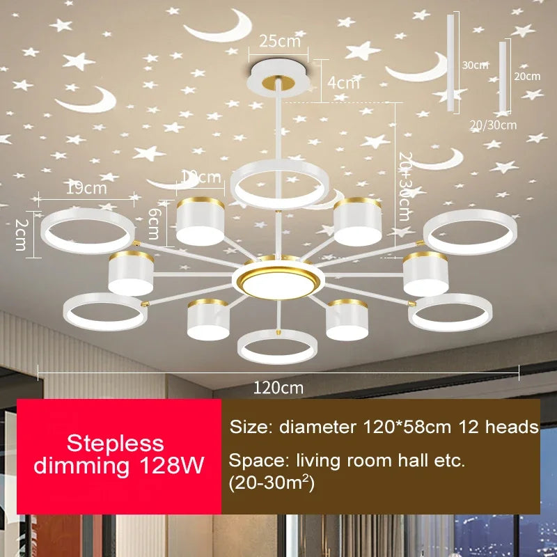 Lustre Moderne LED — Blanc