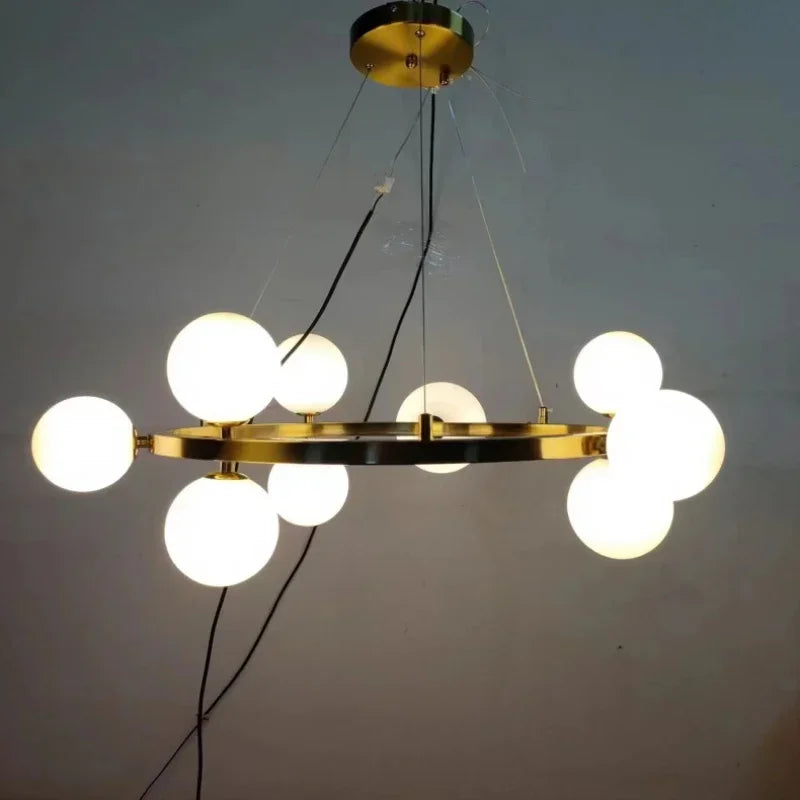Lustre Globe Verre — Blanc