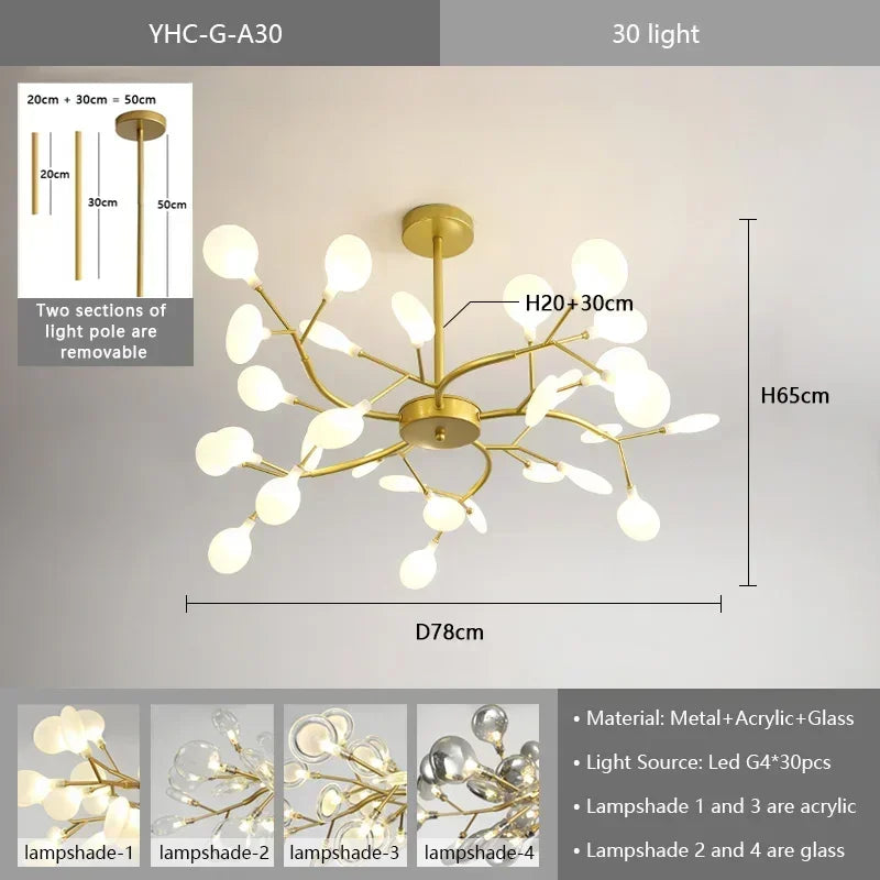Lustre Fer Forgé — Lustre Branches LED