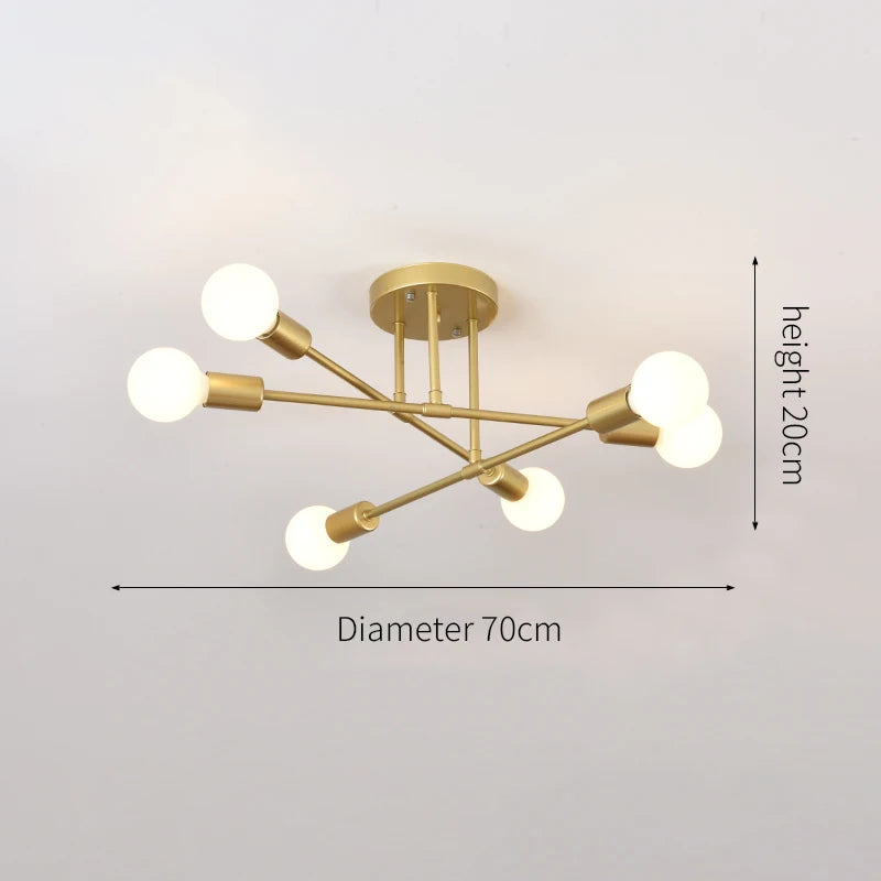 Lustre Industriel Bois et Métal — Salon