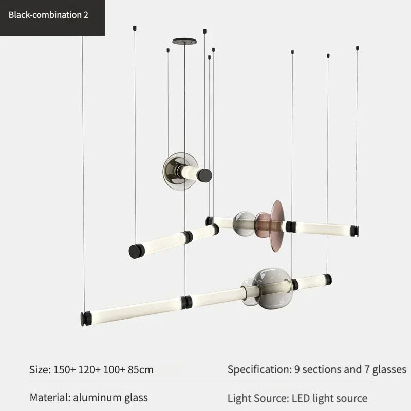 Lustre pour Salon Moderne — Verre
