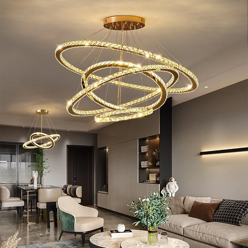 Lustre Anneau Design — Métal — 3 anneaux 20 40 60CM