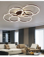 Lustre Design Moderne — 6 ampoules Noir