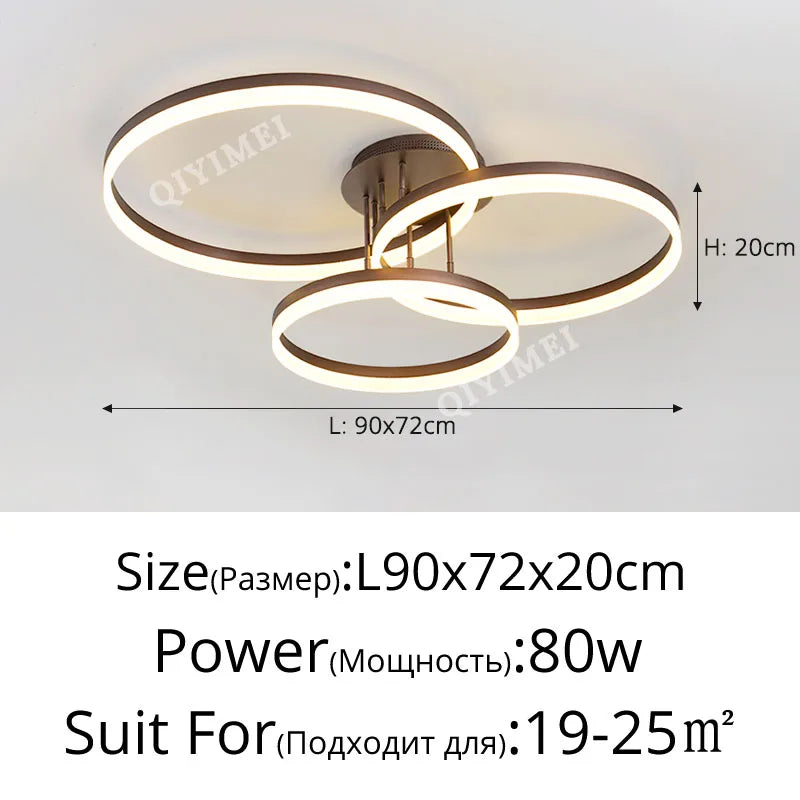 Lustre Design LED — Métal — 1 anneau 50cm