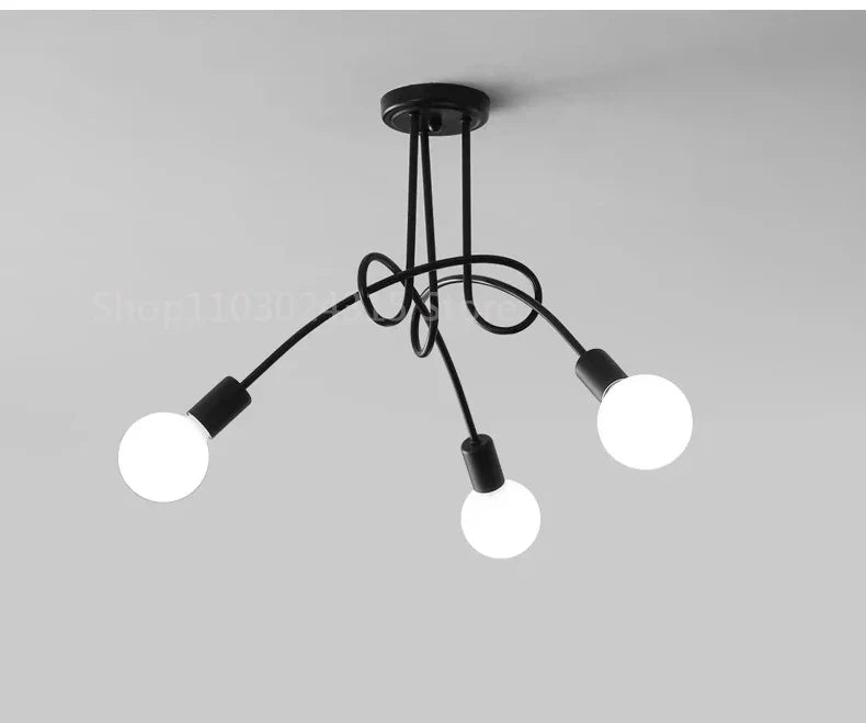 Lustre Chambre Adulte Doré — LED — Noir 5 ampoules