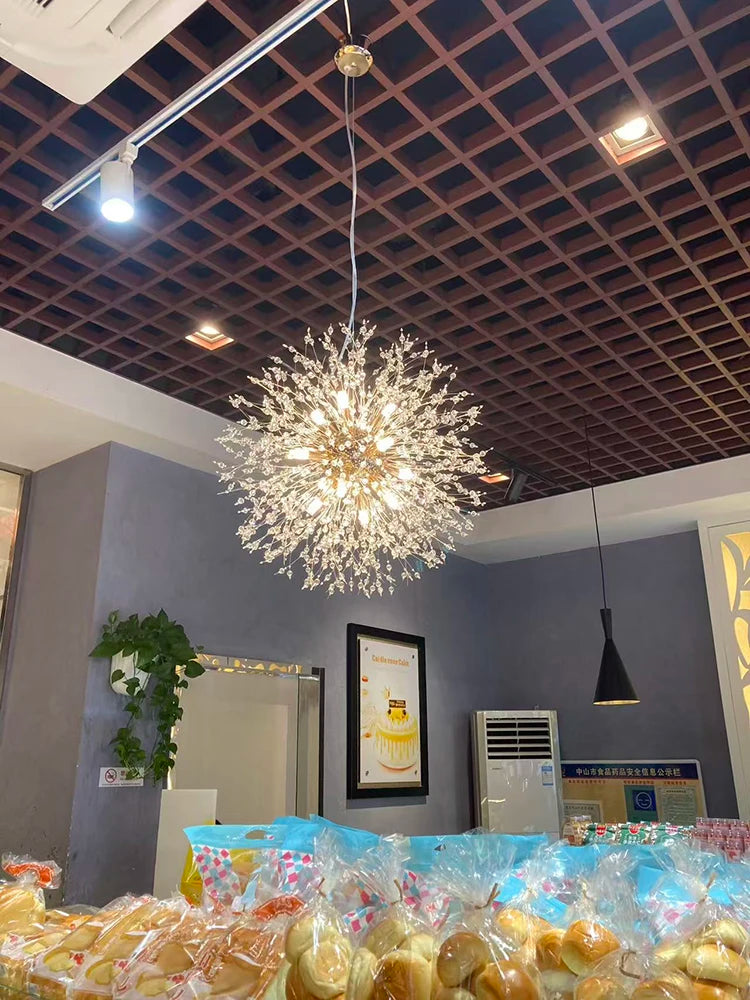 Lustre Pissenlit LED Design Étoilé — Fireball Créatif — Salon et Chambre