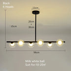 Lustre Blanc Moderne — Verre — 6 G Blanc Laiteux ball