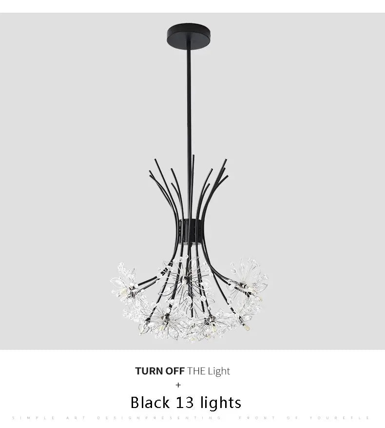 Lustre Cristal Ancien — 13 ampoules doré