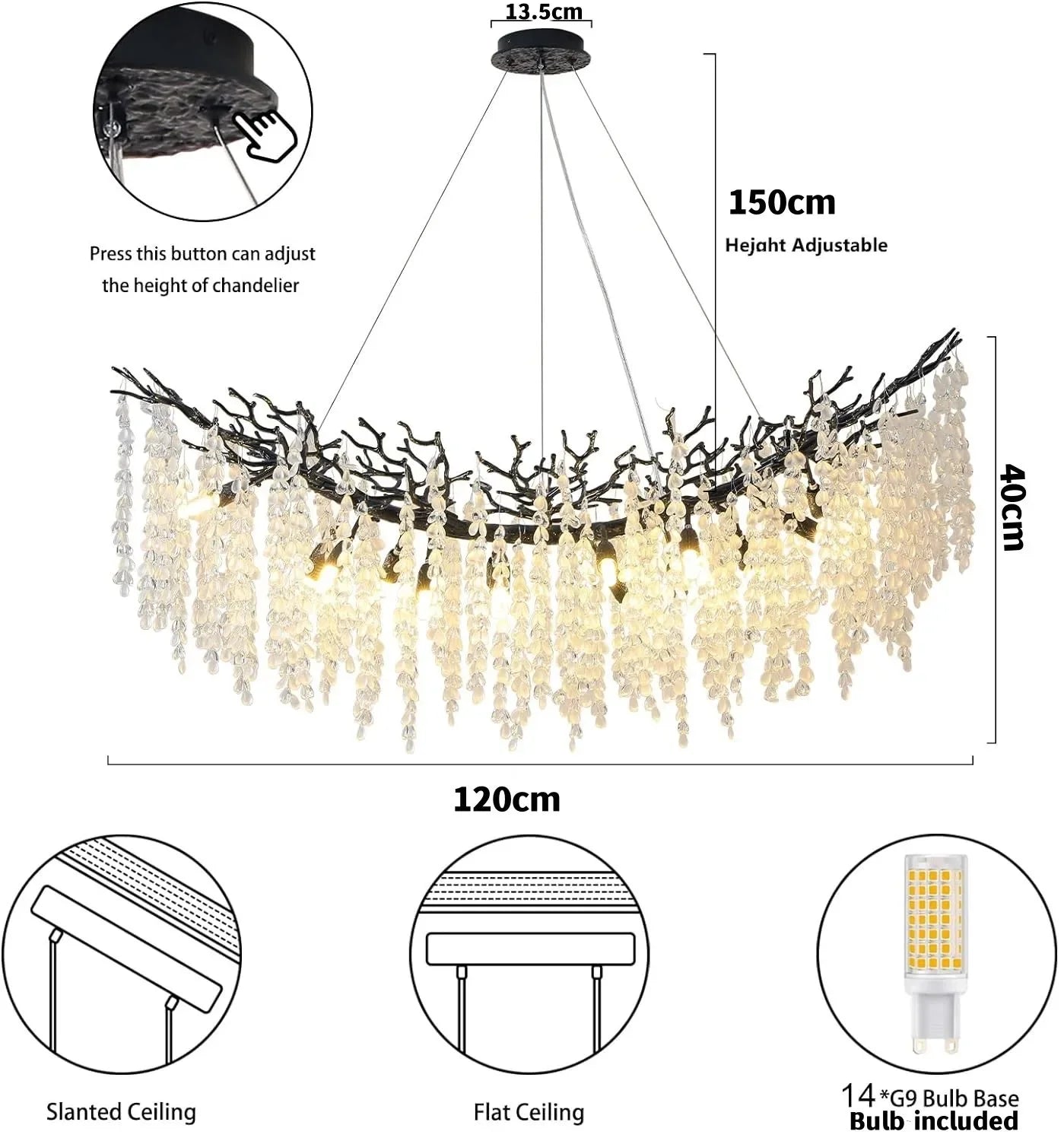Lustre Cristal Salon — Chambre