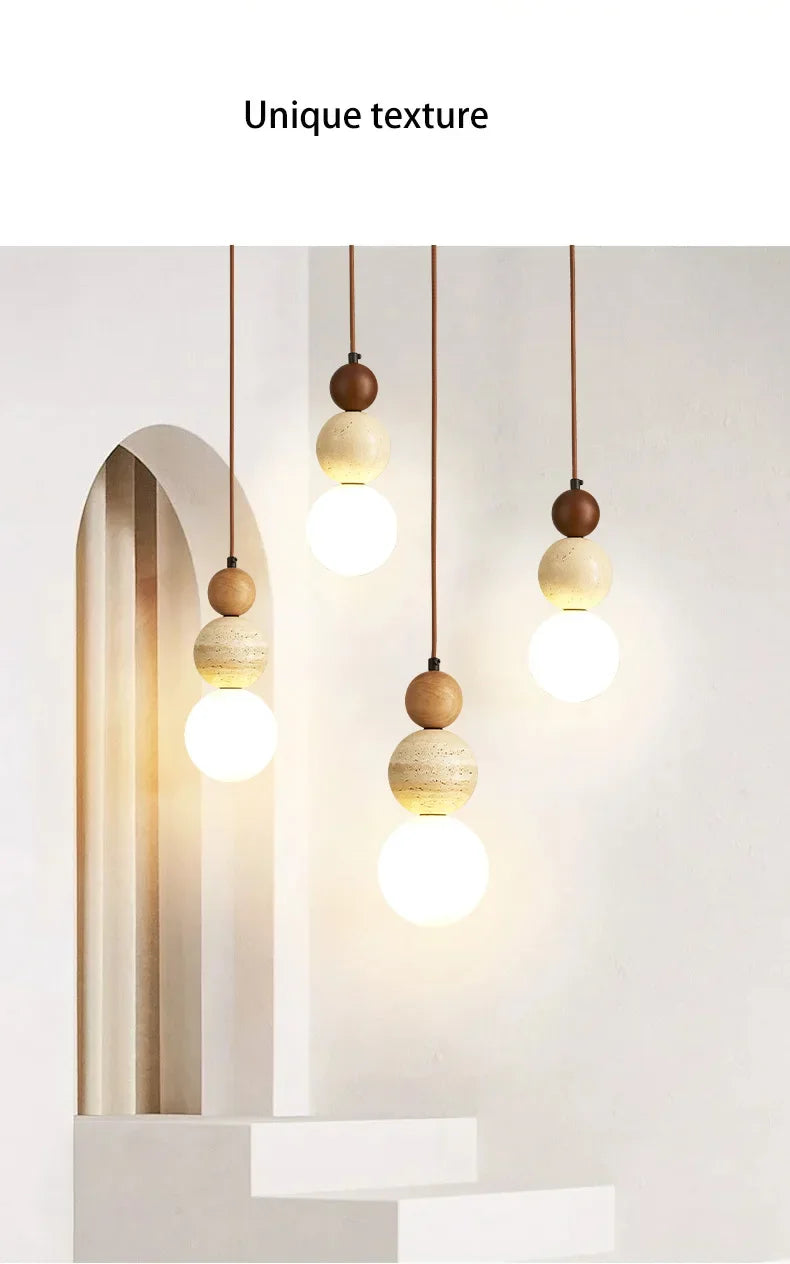 Suspension Design Bauhaus Crème — Pierre et Bois Médiéval — Chambre et Bar