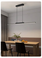 Lustre Salon Design Moderne Long — Salle à Manger et Cuisine — Minimaliste