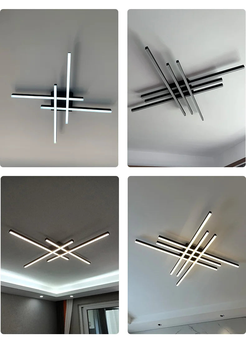 Lustre LED Chambre — Noir
