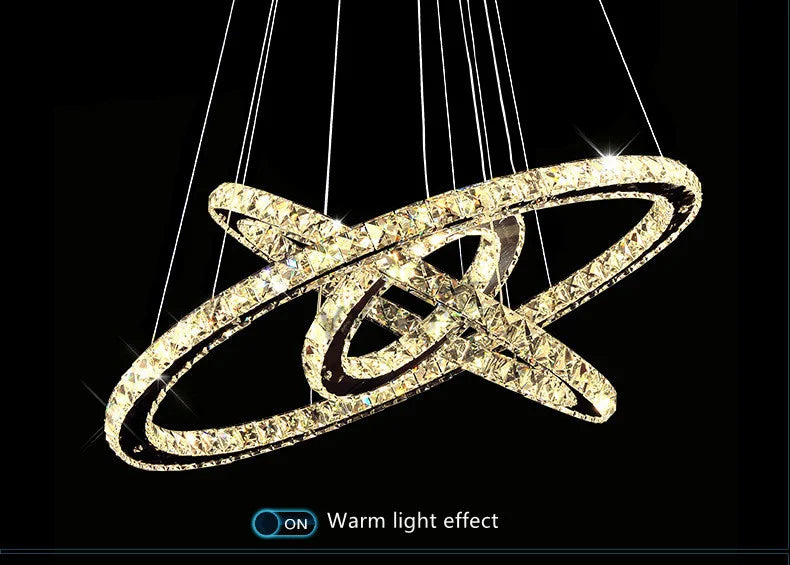 Lustre Anneau Design — Métal — 2 anneaux 40 60CM