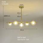 Lustre Blanc Moderne — Verre — 6 B Blanc Laiteux ball
