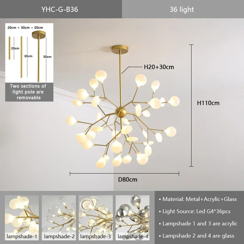 Lustre Araignée Design — Noir A 18 ampoules