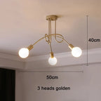 Lustre Chambre Adulte Doré — LED — Noir 5 ampoules