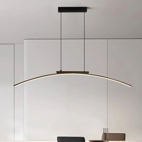 Lustre Arc LED Contemporain Dimmable — Cuisine et Restaurant — Design Épuré