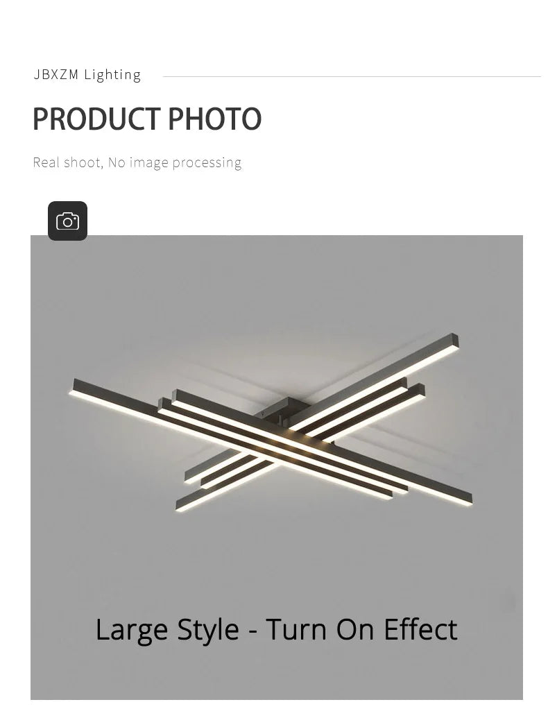 Lustre LED Chambre — Noir