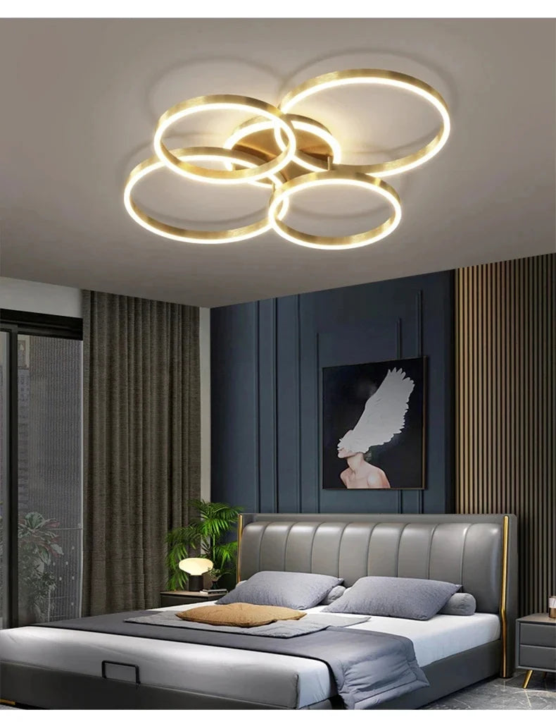 Lustre Design Moderne — 6 ampoules Noir
