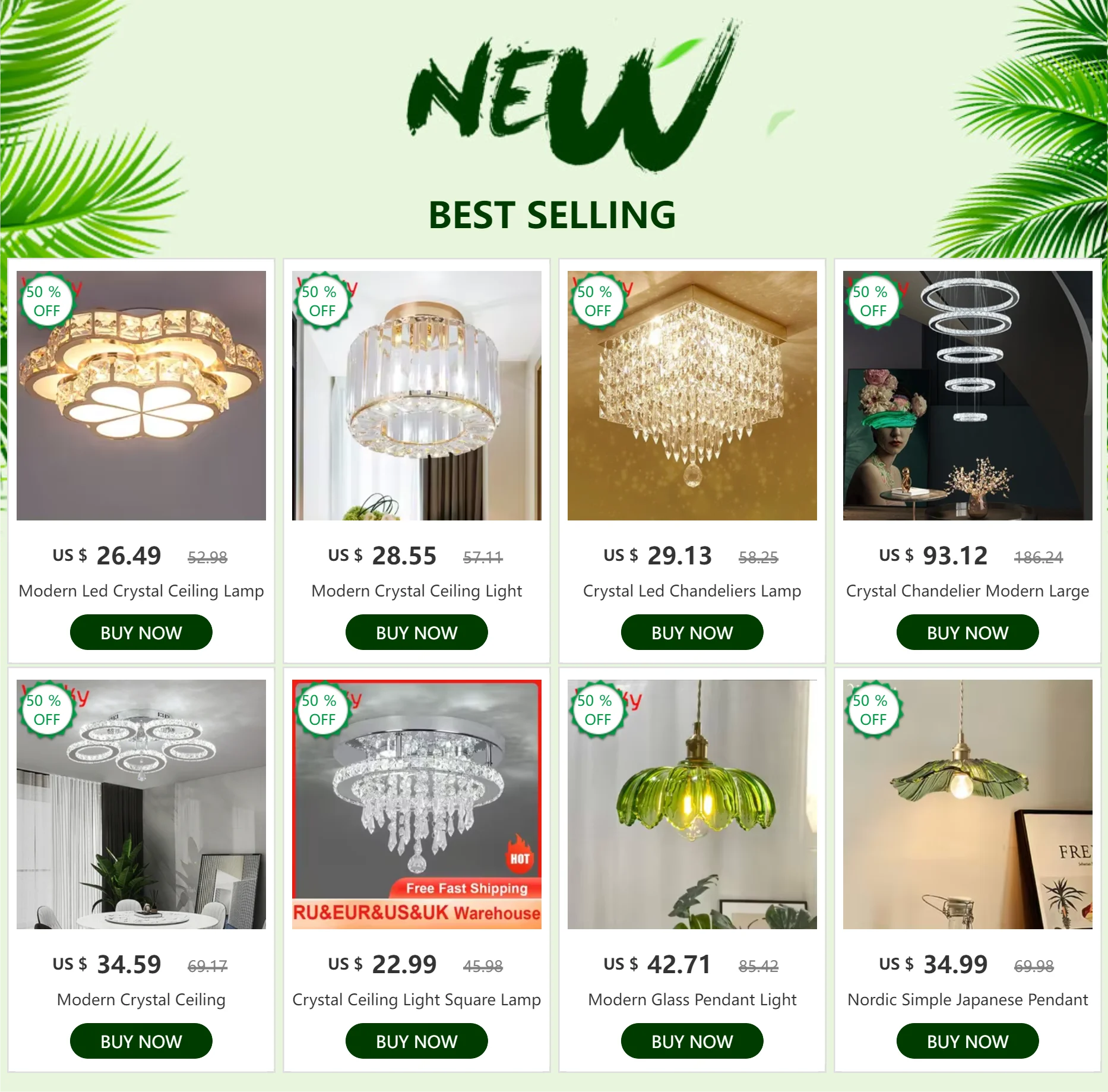 Lustre À Pampilles — Plafonnier LED Cristal