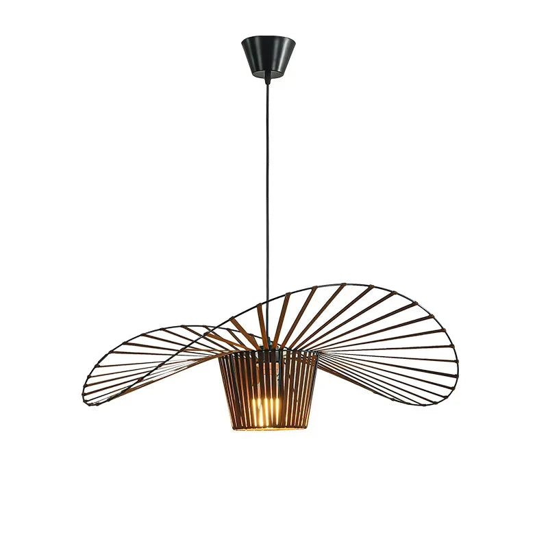 Lustre Paille — Suspension Chapeau Paille
